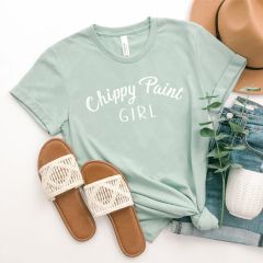 Chippy Paint Girl Dusty Blue Tee