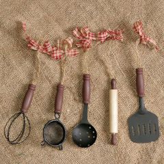 Miniature Farmhouse Kitchen Utensils Set of 5