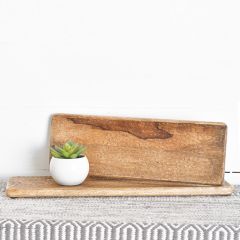 Primitive Farmhouse Mango Wood Tray Set of 2