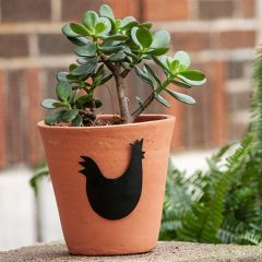 Terracotta Planter Pot With Hen Accent