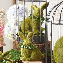Moss Rabbit Figures Set of 2