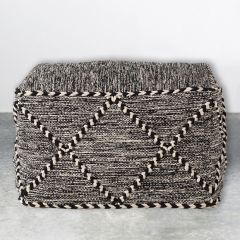 Textured Square Pouf Ottoman