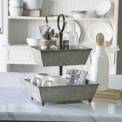 Rectangular Metal 2 Tier Trays