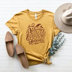 Autumn Leaves Mustard Tee