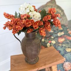 Rustic Distressed Metal Urn Vase
