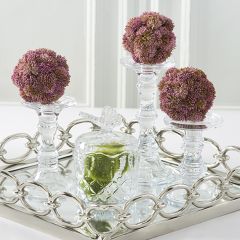 Elegant Glass Candle Holders Set of 3
