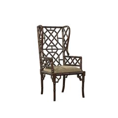 Mahogany Chippendale Wingback Chair Brown