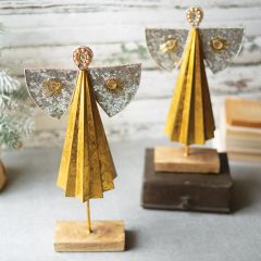 Mosaic Wing Angel Figure Set of 2