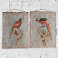 Bird On Branch Wall Hanging Set 2