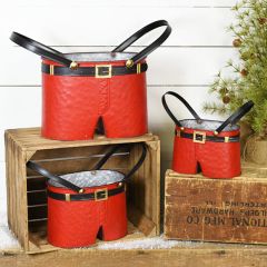 Santa Pants Bucket Planter Set of 3