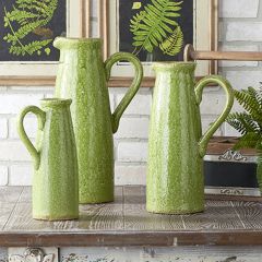 Ceramic Crackle Finish Pitcher Set of 3