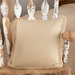 Ruffled Burlap Throw Pillow