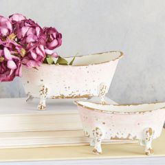 Miniature Clawfoot Tub Decor Set of 2