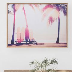 Surfboard Beach Scene Wall Art