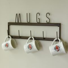 Wall Mounted Farmhouse Mug Rack