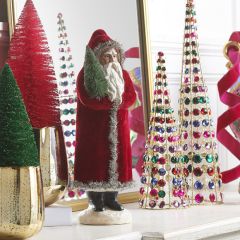 Red Velvet Tinsel Santa