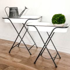 Pretty Metal Tray Tables Set of 2