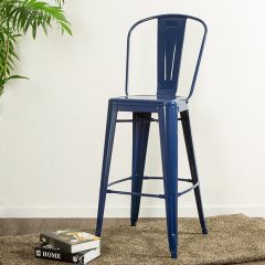 Vintage Inspired Metal Counter Bar Stool Set of 2