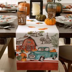 Farm Fresh Pumpkin Truck Autumn Table Runner