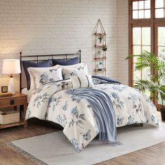 7 Piece Zinnia Print Comforter Set