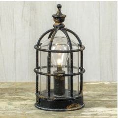 Caged Metal Tabletop LED Lantern