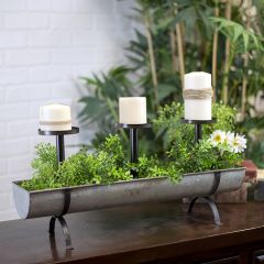 Trough Base Triple Candle Holder