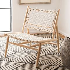 Woven Leather Accent Chair