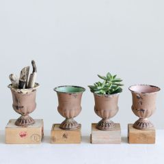 Bright Inside Rustic Metal Urn Set of 4