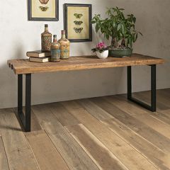 Rustic Mango Wood And Iron Bench