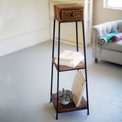 Industrial Tapered Shelf With Drawer