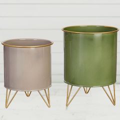 Metal Bucket Planter Set of 2