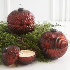 Mercury Glass Ornament Candles Set of 2