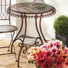 Iron Scroll Round Accent Table