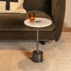 Metal and Marble Martini Cocktail Table