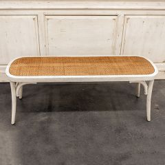 Rattan and Wood Bench