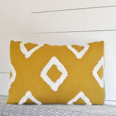 Diamond Print Mustard Accent Pillow