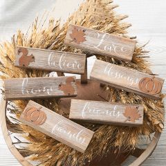 Inspirational Fall Barnwood Signs Set of 6