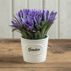 Faux Ajuga With Ceramic Pot