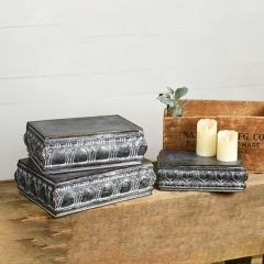 Rustic Tin Risers Set of 3