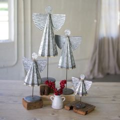 Galvanized Angel Decor Set of 4