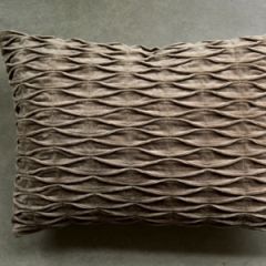 Hand-Smocked Cotton Velvet Throw Pillow