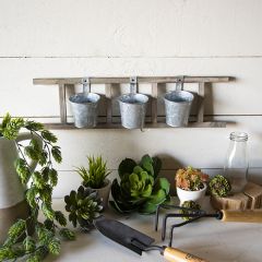3 Bucket Ladder Wall Planter