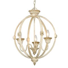 Jules 3 Light Pendant in Antique Ivory