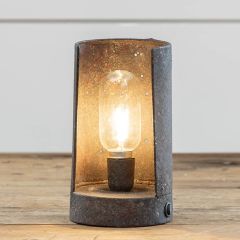 Aged LED Tabletop Scoop Lantern