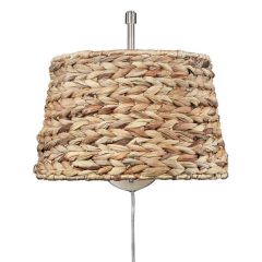 Pewter Swing Arm Light with Woven Sweet Grass