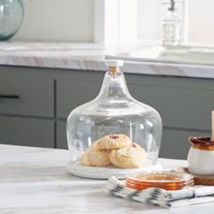 Terrazzo Display Plate With Glass Cloche