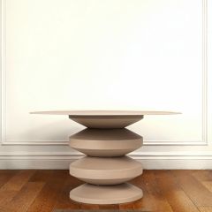 Metal Sculptural Stacked Coffee Table Beige