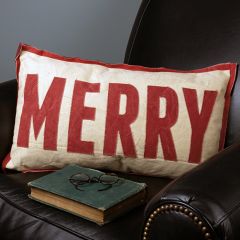 Festive Oblong MERRY Pillow