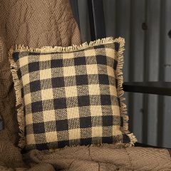 Checked Burlap Throw Pillow