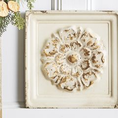 Distressed Metal Floral Wall Tile